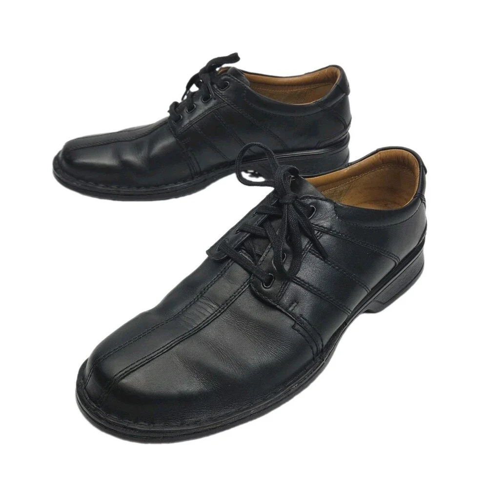 Clarks Collection Shoe Loafer Cushion Soft Ortholite Men Sz 12 Black Lace Up